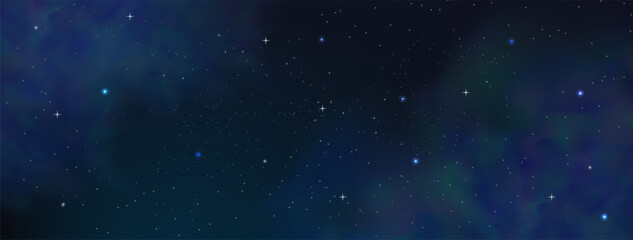 Starry night sky with astrological constellations. Space stars background.Space nebula and glittering stardust.