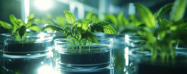 Genetic modification plants in a laboratory with DNA sequences and advanced tools