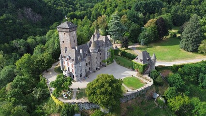 Fototapeta premium drone photo Pesteils castle france europe