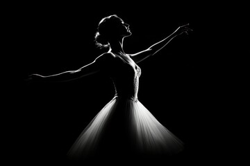 Fototapeta premium Silhouette of a Dancer in Graceful Pose