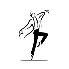 Fototapeta premium Black and White Vector Silhouettes of Dancers in Aesthetic and Dynamic Poses – Minimalist Art for Motion and Expression