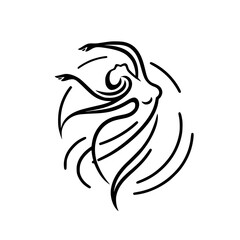 Obraz premium Black and White Vector Silhouettes of Dancers in Aesthetic and Dynamic Poses – Minimalist Art for Motion and Expression