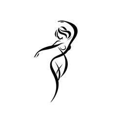 Black and White Vector Silhouettes of Dancers in Aesthetic and Dynamic Poses – Minimalist Art for Motion and Expression