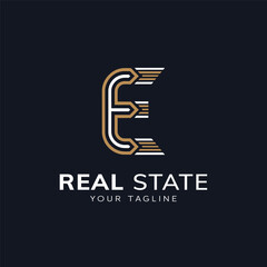 Obraz premium Creative Initial Letter E Logo Design Vector