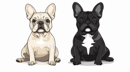 Flat illustration of French bulldog. Dog. Man's best friend.