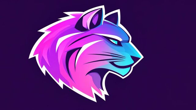 A vibrant, digital illustration of a tiger's head against a dark purple background