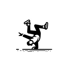 Fototapeta premium Black and White Vector Silhouettes of Dancers in Aesthetic and Dynamic Poses – Minimalist Art for Motion and Expression
