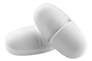 Pill isolated on white background, full depth of field