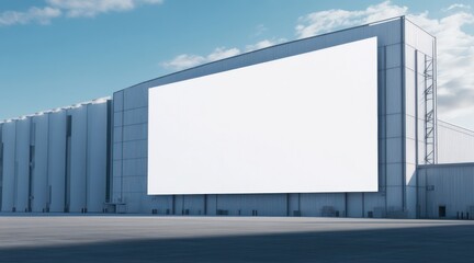 Fototapeta premium Empty billboard with blank space on an urban structure, perfect for advertising, marketing, and promotional opportunities.