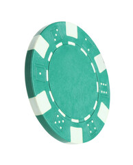 Naklejka premium Poker game. One casino chip isolated on white