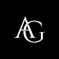 Letter AG logo icon design, modern, minimalist, luxury