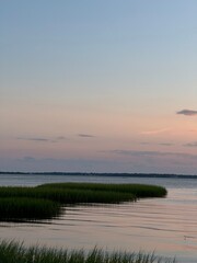 sunset over the river
