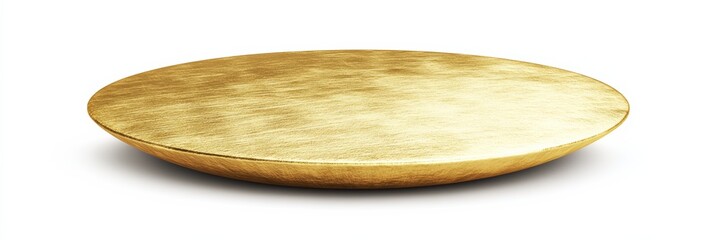 A textured gold circle with a brushed finish, isolated on a clean white background, evoking a sense of luxury and modern design