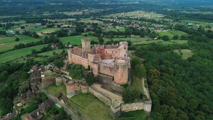 drone photo castelnau-bretenoux castle france europe