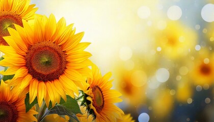 Fototapeta premium Tournesols sur fond clair