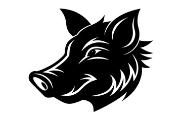 wild boar icon silhouette vector illustration .on white