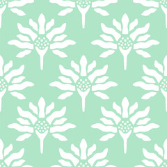 Vector seamless pattern with hand drawn symmetric flowers. Beautiful design for textile, wallpaper, wrapping paper and backgrounds.