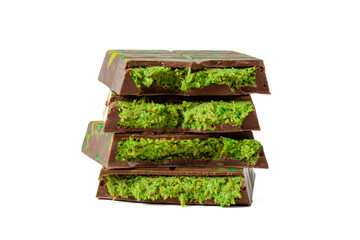 Dubai chocolate, Dubai chocolate with pistachio, kadaif chocolate