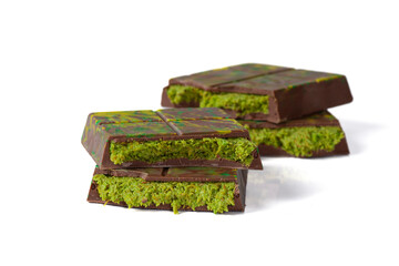 Dubai chocolate, Dubai chocolate with pistachio, kadaif chocolate