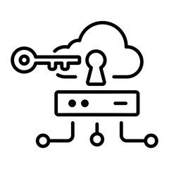 Cloud access icon in outline style