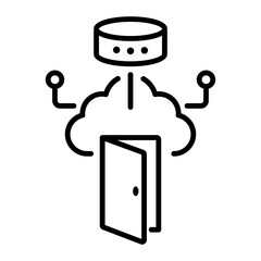 Cloud gateway icon in linear style