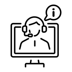 Online help icon in linear style