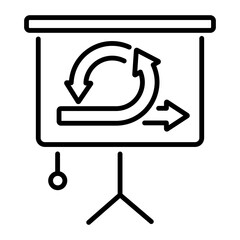 An outline style icon of agile development