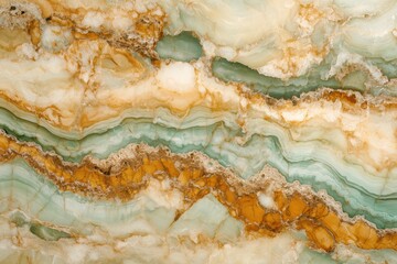 Abstract marbled texture with green, amber, and cream hues, resembling natural onyx stone. Rich, organic patterns create a luxurious and earthy design