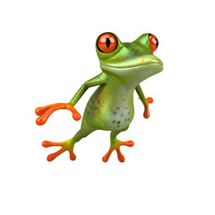 Obraz premium red eyed tree frog jumping 