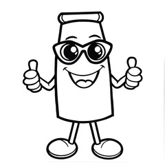 Cool Thumbs-Up Bottle Character with Sunglasses