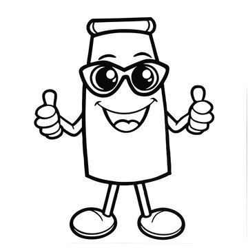 recommend clip art: Cool Thumbs-Up Bottle Character with Sunglasses