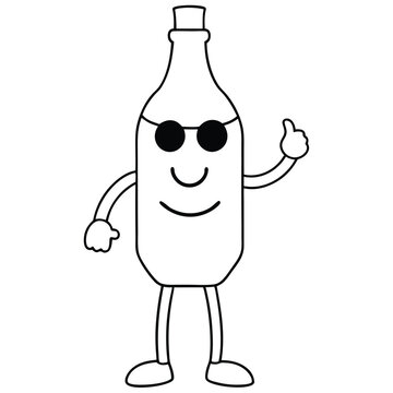 recommend clip art: Cool Thumbs-Up Bottle Character with Sunglasses