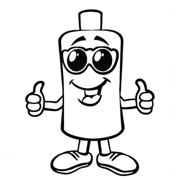 recommend clip art: Cool Thumbs-Up Bottle Character with Sunglasses
