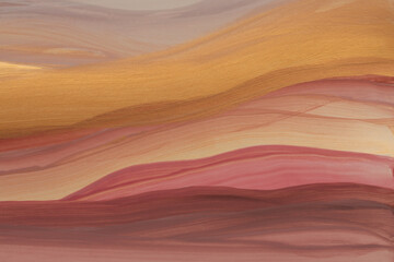 Art Oil and Acrylic wave line brushstroke smear blot painting. Abstract marble texture color stain...