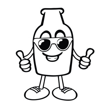 recommend clip art: Cool Thumbs-Up Bottle Character with Sunglasses