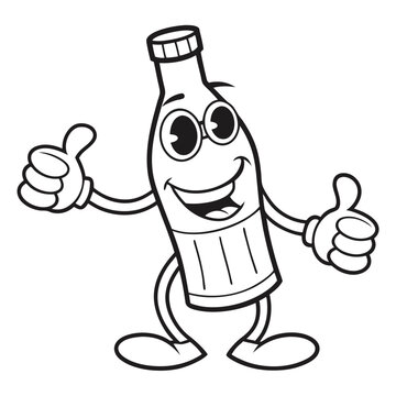 recommend clip art: Cool Thumbs-Up Bottle Character with Sunglasses