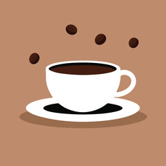 Minimalist Coffee Cup Vector Illustration isolated white background
