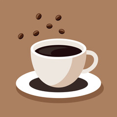 Minimalist Coffee Cup Vector Illustration isolated white background