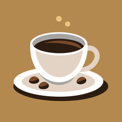 Minimalist Coffee Cup Vector Illustration isolated white background