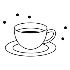 Minimalist Coffee Cup Vector Illustration isolated white background