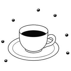Minimalist Coffee Cup Vector Illustration isolated white background