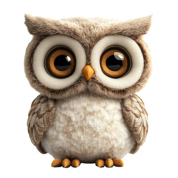 cute owlet, plush baby toy, design element for postcards, greetings, cards, book, poster wall art,  sticker, fabric T-shirt,  cover book, transparent isolated background, PNG