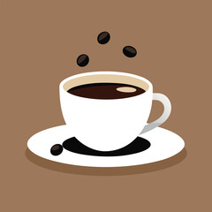 Minimalist Coffee Cup Vector Illustration isolated white background