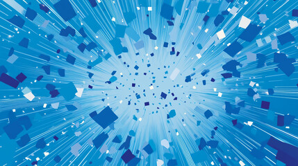 Abstract Blue Confetti Explosion Background Design