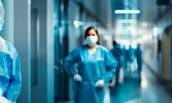 Healthcare professional wearing protective gear in hospital environment, showcasing resilience and dedication