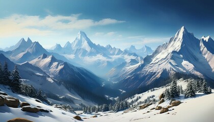 Fototapeta premium snow covered mountains