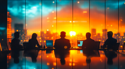 High-Tech Conference Room with Collaborative Team