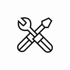 screwdriver wrench cross service icon sign vector