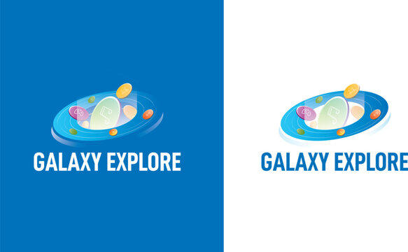 Galaxy Explore Dark Blue Icon Logo