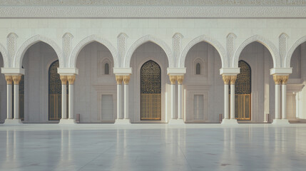 Fototapeta premium Behind the Scenes of Mecca Mosque with Intricate Details
